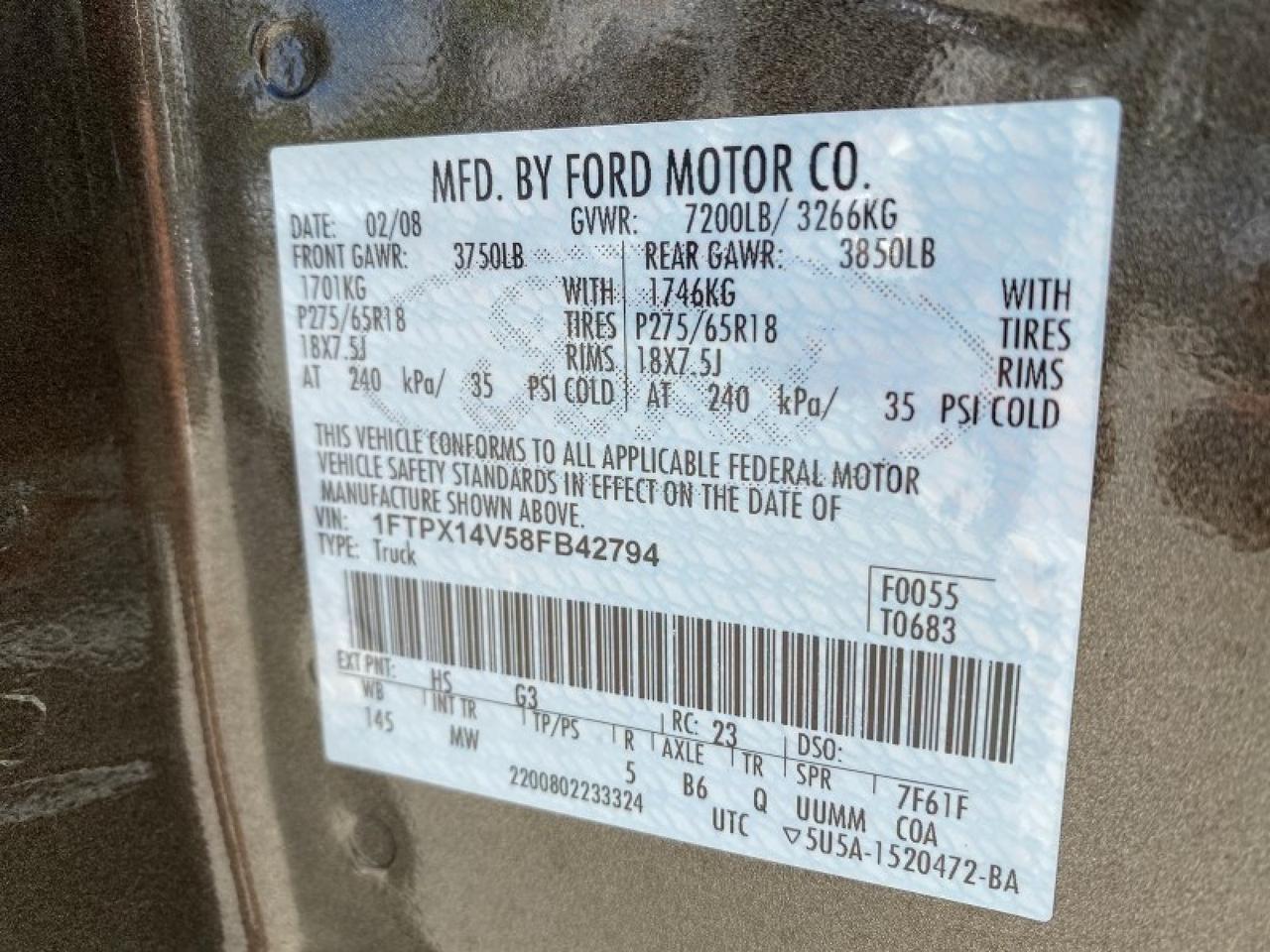 2008 Ford F-150 4WD Lariat 1 OWNER LOW MILES 83,919 Pompano Beach FL