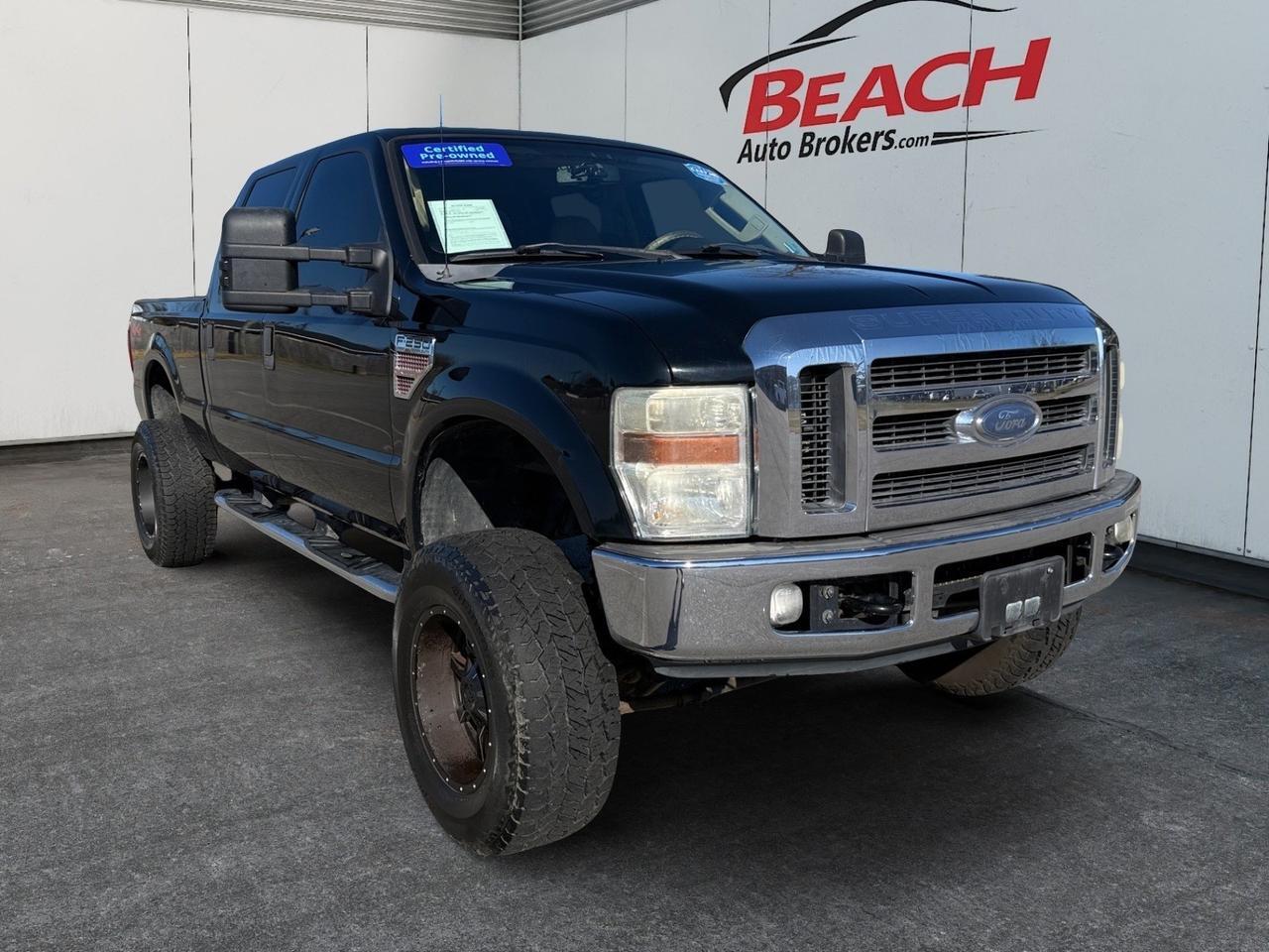 2008 Ford Super Duty F-250 SRW Lariat, RUNNING BOARDS, BLACK WHEELS, HEATED SEATS, TOW PACKAGE, SLIDING REAR WINDOW, POWER AND HEATED MIRRORS, TINTED WINDOWS, USB, AUX, TOW HOOKS, LOW MILES!