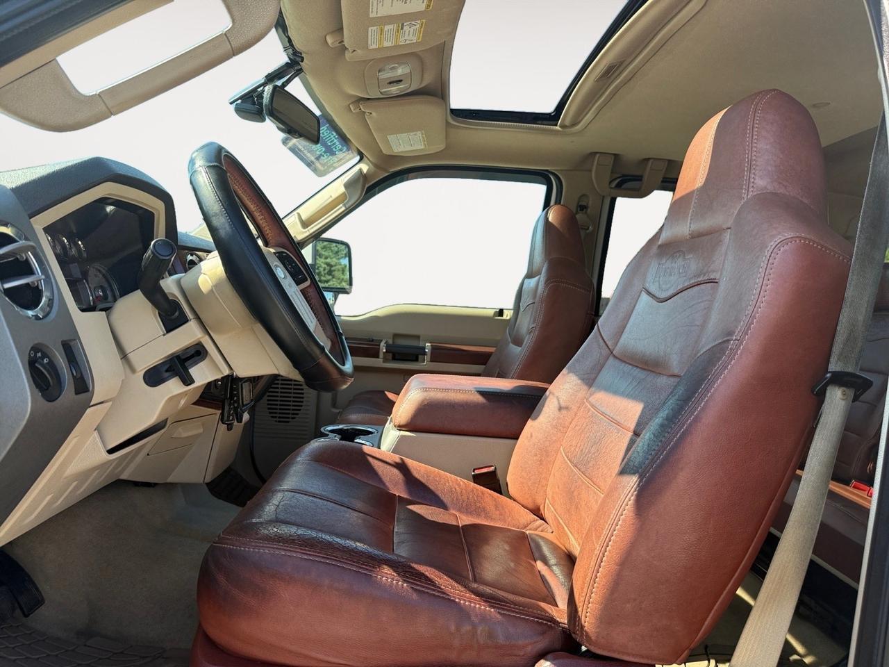 2008 Ford Super Duty F-350 DRW King Ranch, HEATED SEATS, SUNROOF, BLUETOOTH, BED LINER, TOW PACKAGE, TOW HOOKS, RUNNING BOARDS, BACKUP CAMERA, POWER/HEATED MIRRORS, CLEAN CARFAX, LOW MILES!