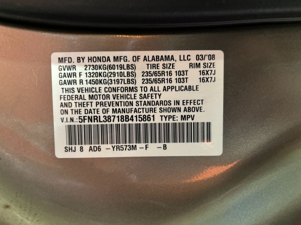 2008 Honda Odyssey EX-L Franklin OH