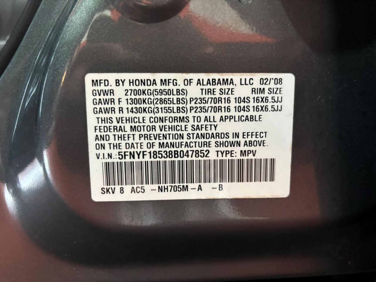 2008 Honda Pilot EX-L Franklin OH