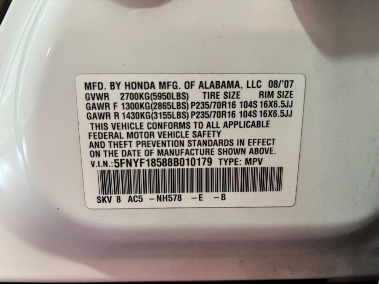 2008 Honda Pilot EX-L Franklin OH