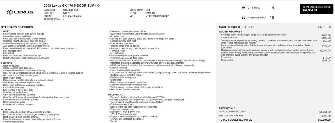 2008 Lexus GX 470 AWD V8 Timing Belt Replaced