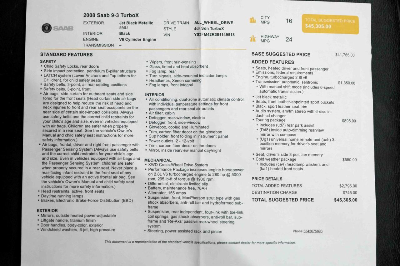 2008 Saab 9-3 TurboX Marietta GA