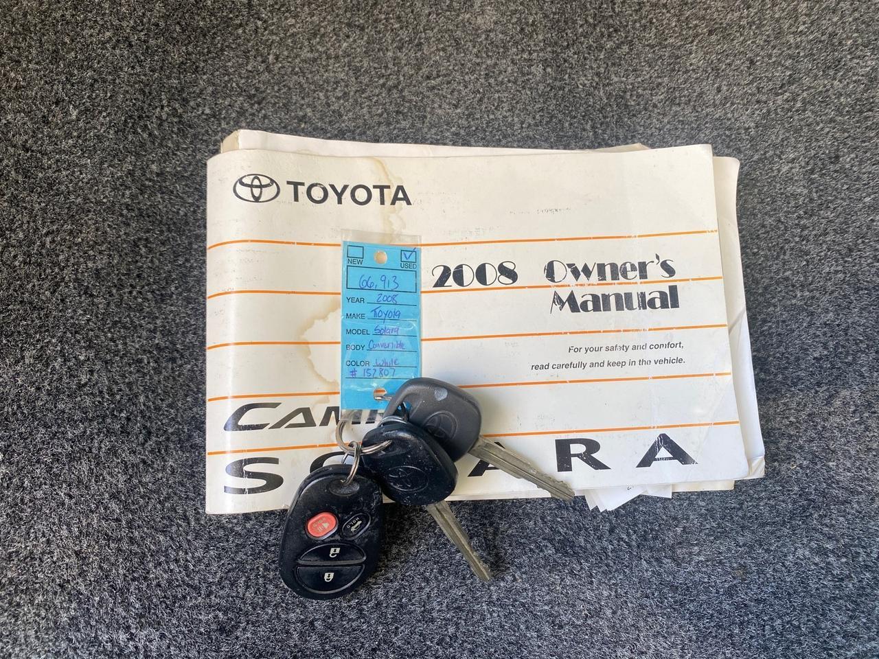 2008 Toyota Camry Solara SLE LOW MILES 66,913 Pompano Beach FL