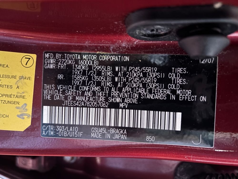 2008 Toyota Highlander Limited Franklin OH