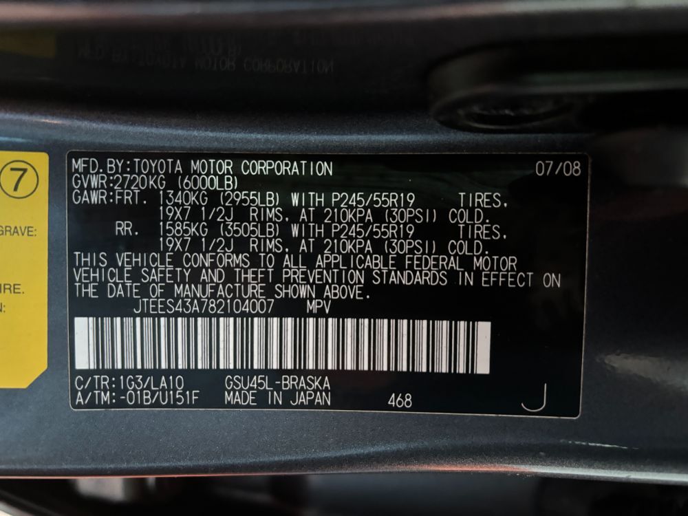 2008 Toyota Highlander Sport Franklin OH