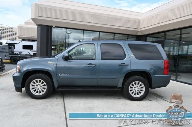 2009 Chevrolet Tahoe Hybrid / 4X4 / 6.0L V8 / AutoStart / Power & Heated Leather Seats / Sunroof / Navigation / Bluetooth / Backup Camera / Rear Entertainment / Keyless Entry / Tow Pkg / Only 53K Miles / 1-Owner Anchorage AK