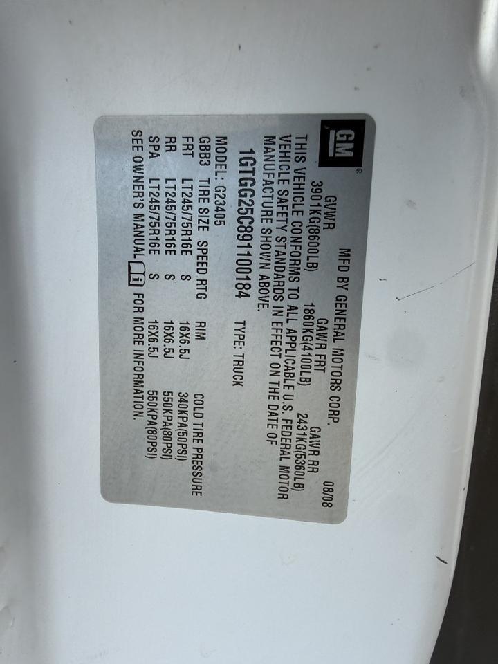2009 GMC Savana Cargo Van Collinsville OK