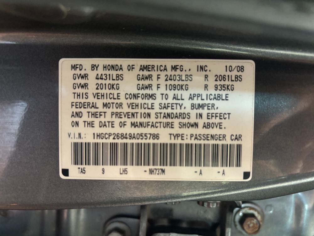 2009 Honda Accord 2.4 EX-L Franklin OH
