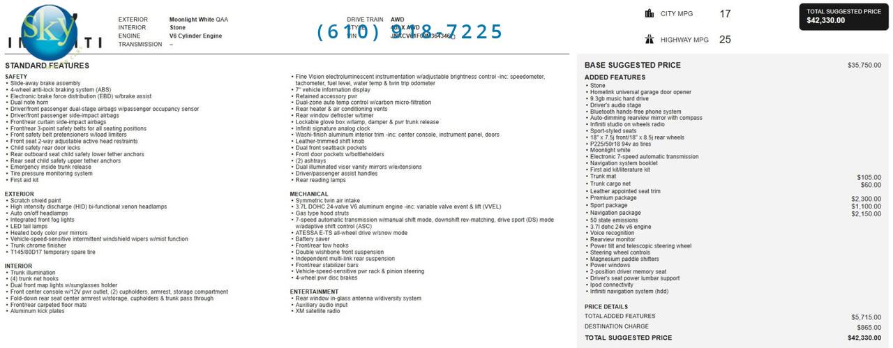 2009 INFINITI G37 Sedan AWD x Sport Package West Chester PA