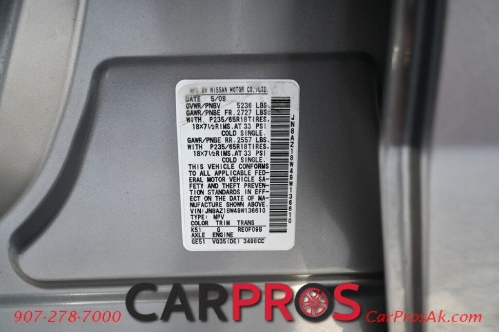 2009 Nissan Murano S - All Wheel Drive - Power Windows & Door Locks - Power Side Mirrors - Keyless Entry & Push To Start - 6 Speaker audio w/ AUX/CD - Dual Climate Control - Alloy Wheels Anchorage AK