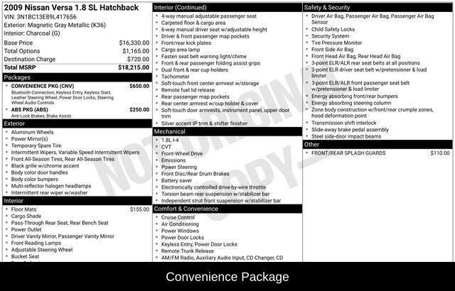 2009 Nissan Versa 1.8 SL Raleigh NC