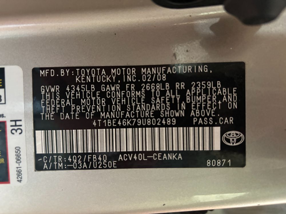 2009 Toyota Camry LE Franklin OH