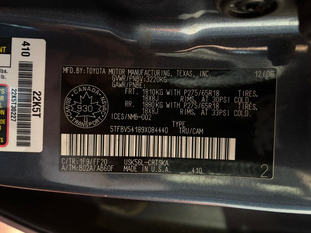 2009 Toyota Tundra SR5 5.7L V8 Franklin OH
