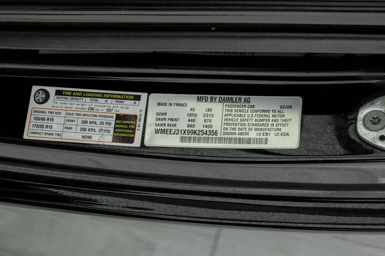 2009 smart fortwo PASSION AUTOMATIC GLASS ROOF LEATHER/CLOTH HEATED SEATS ALLOY WH Carrollton TX