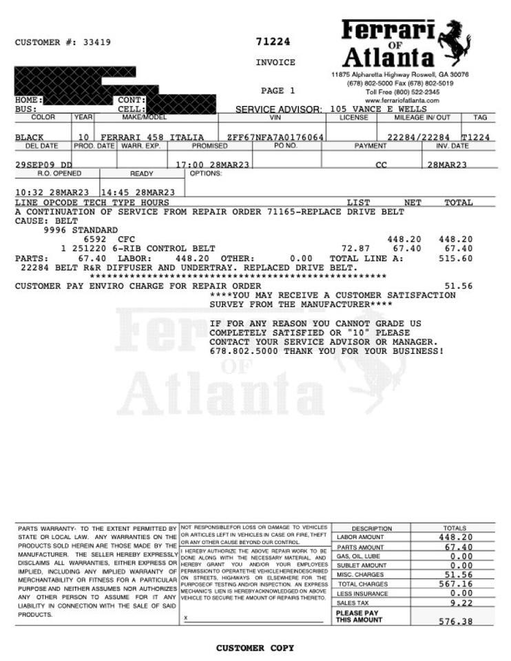 2010 Ferrari 458 Italia Marietta GA