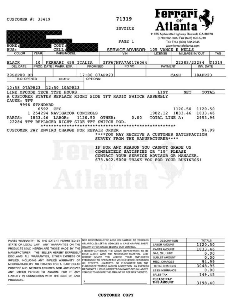 2010 Ferrari 458 Italia Marietta GA