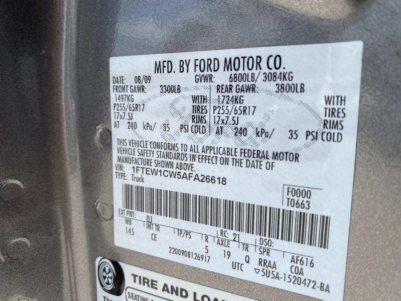 2010 Ford F-150 4 DR CREW XL LOW MILES 34,625 Pompano Beach FL