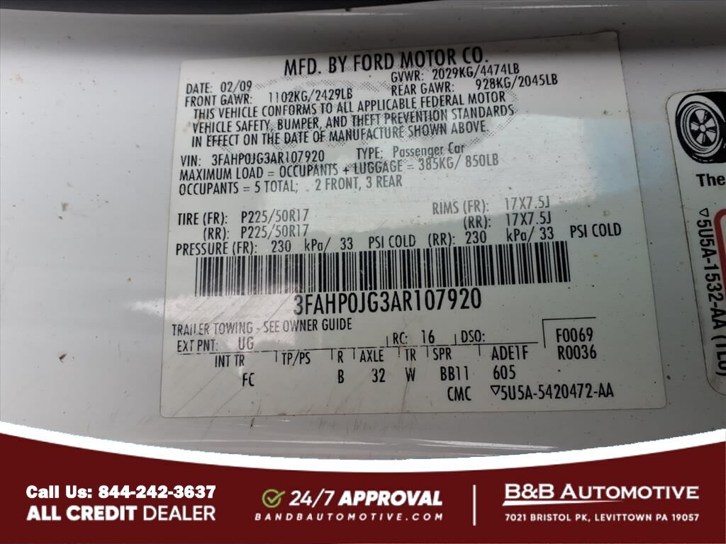2010 Ford Fusion SEL Levittown PA