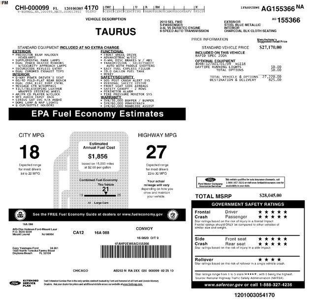 2010 Ford Taurus SEL Raleigh NC