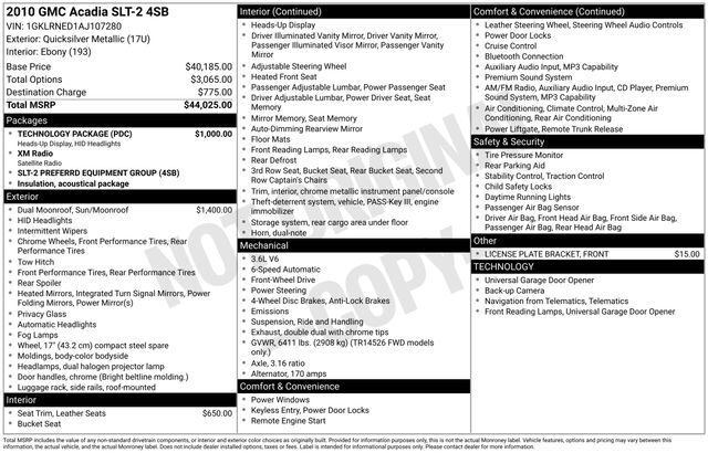 2010 GMC Acadia SLT-2 Raleigh NC