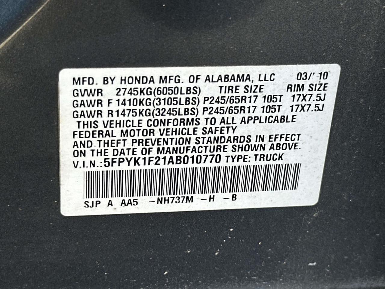 2010 Honda Ridgeline RT Alexandria VA