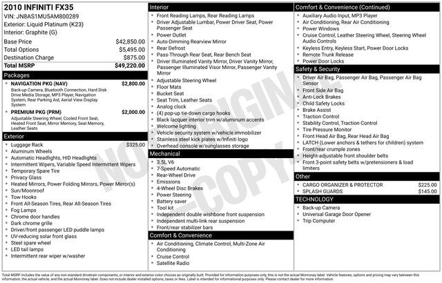 2010 INFINITI FX35 Base Raleigh NC