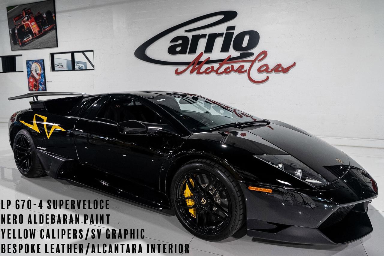 2010 Lamborghini Murcielago LP670-4 SuperVeloce Nero Aldebaran paint, yellow calipers/SV graphic, bespoke interior AND MORE!!