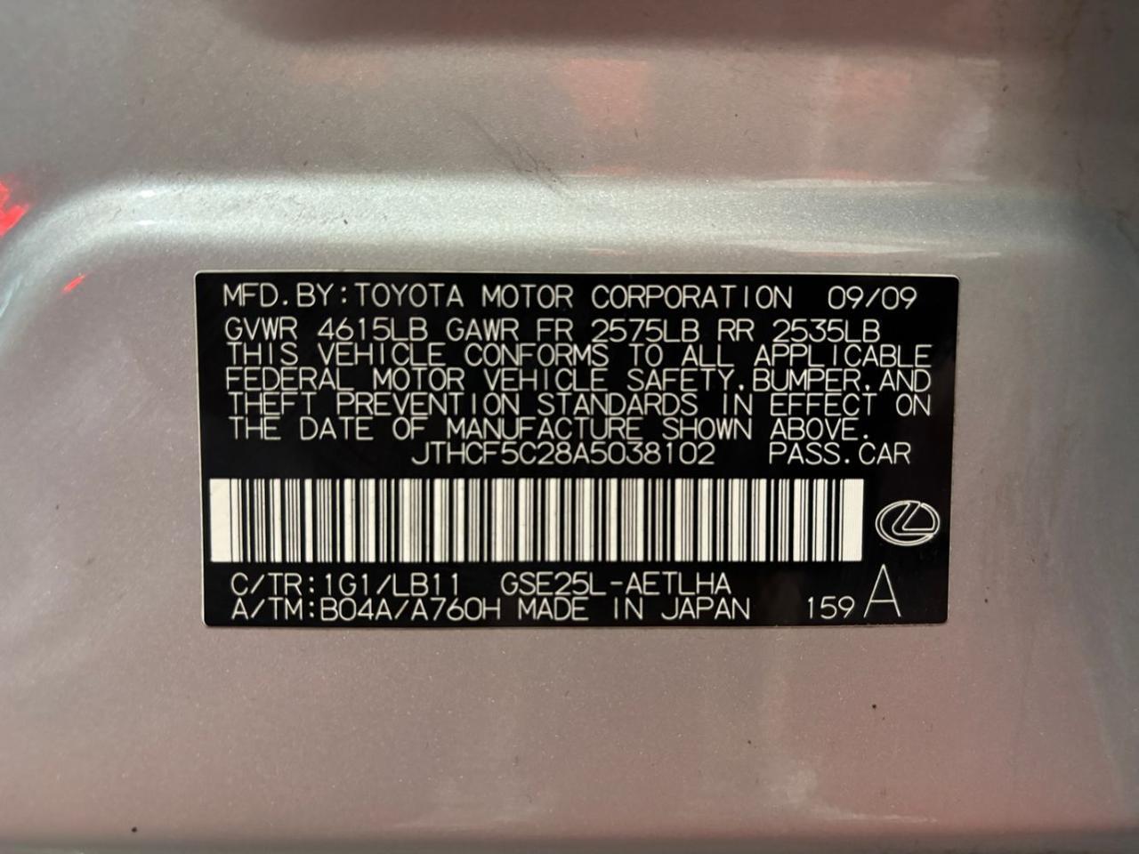 2010 Lexus IS 250 Base Franklin OH