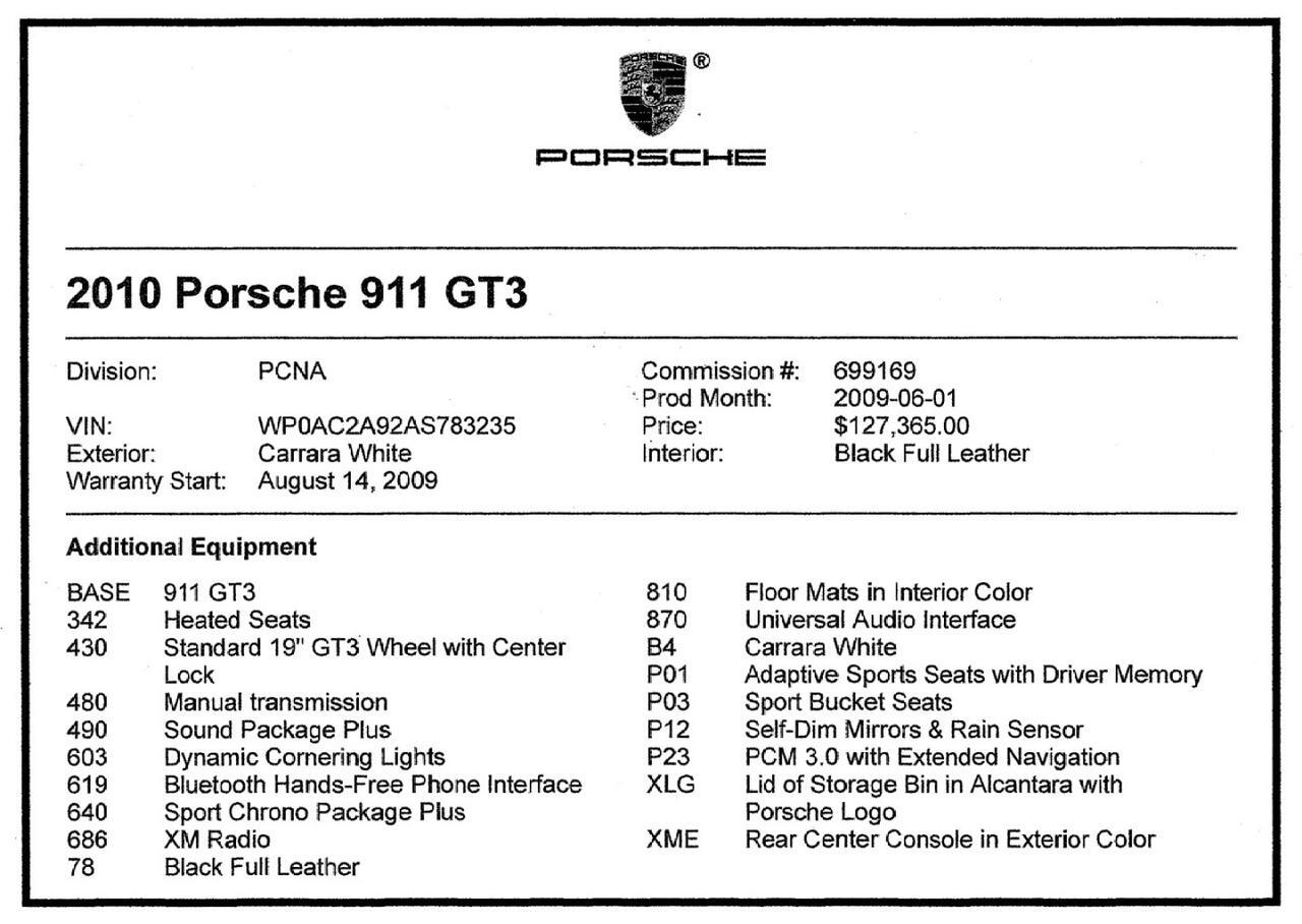 2010 Porsche 911 GT3