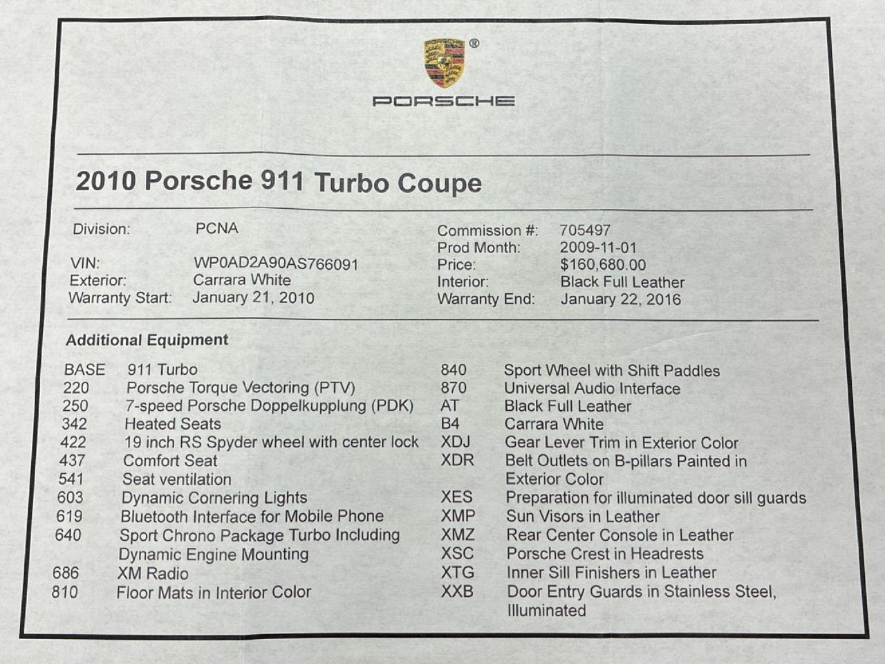 2010 Porsche 911 Turbo, PDK, Sport Chrono, 19in RS Spyder Center Lock Wheels, Porsche Torque Vectoring, Only 26k Miles Houston TX