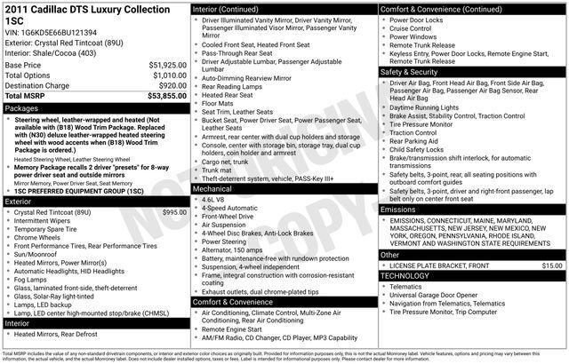 2011 Cadillac DTS Luxury Raleigh NC