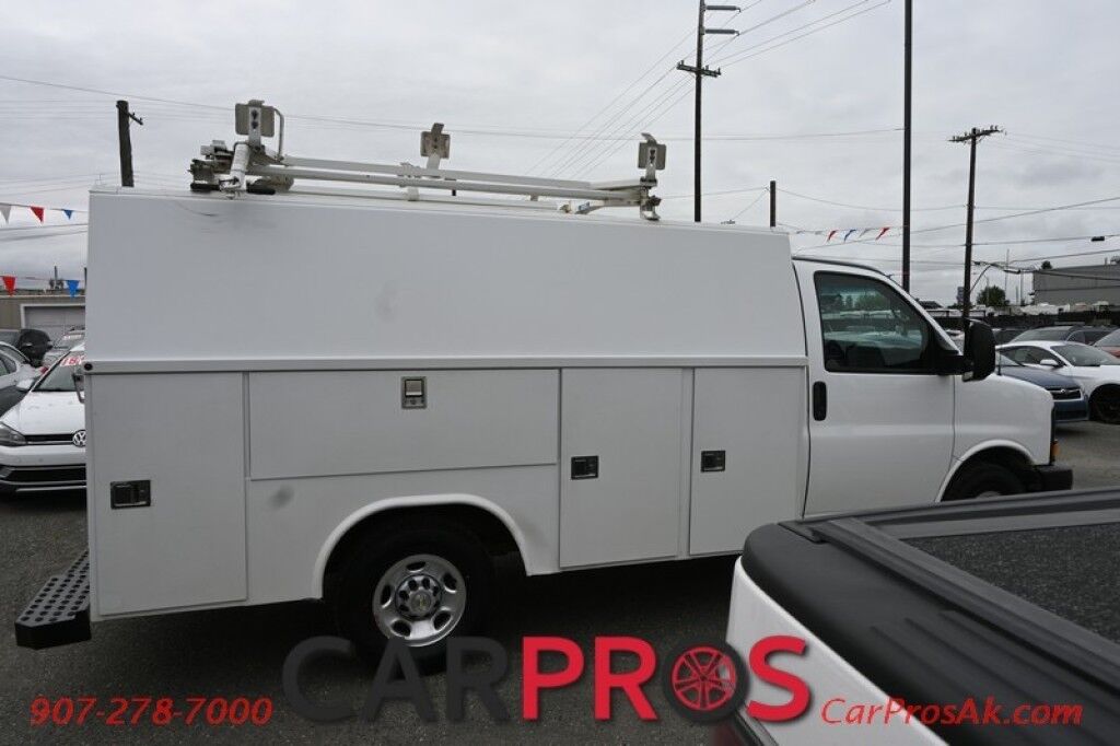 2011 Chevrolet Express Commercial Cutaway Work Van - 6.0L V8 - Convenience & Cold Climate Pkg - Power Windows & Locks - AM/FM Radio - Interior & Exterior Storage Shelving - 16 Steel Wheels - Engine Block Heater - Tow PKG Anchorage AK