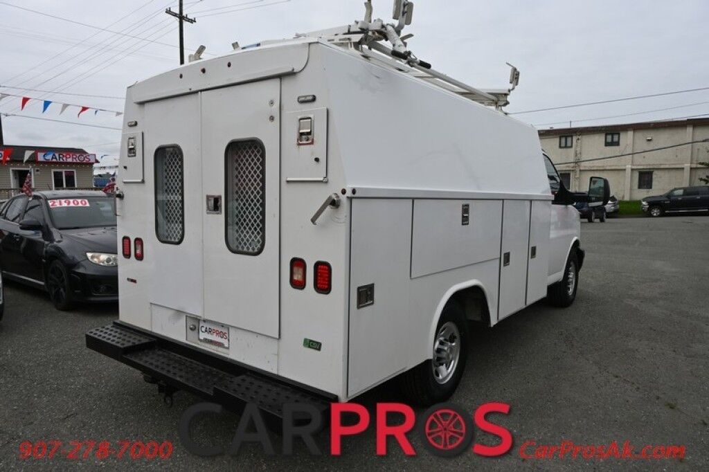 2011 Chevrolet Express Commercial Cutaway Work Van - 6.0L V8 - Convenience & Cold Climate Pkg - Power Windows & Locks - AM/FM Radio - Interior & Exterior Storage Shelving - 16 Steel Wheels - Engine Block Heater - Tow PKG Anchorage AK
