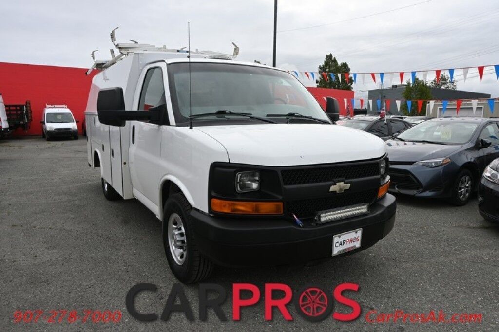 2011 Chevrolet Express Commercial Cutaway Work Van - 6.0L V8 - Convenience & Cold Climate Pkg - Power Windows & Locks - AM/FM Radio - Interior & Exterior Storage Shelving - 16 Steel Wheels - Engine Block Heater - Tow PKG