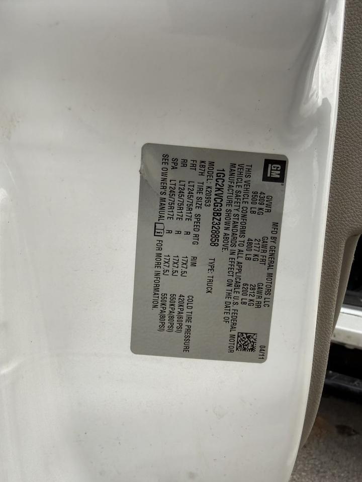 2011 Chevrolet Silverado 2500HD 4x4 Utilitu Work Truck Collinsville OK