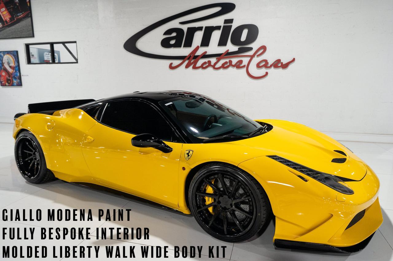 2011 Ferrari 458 Italia MOLDED LIBERTY WALK WIDE BODY KIT!  Giallo Modena paint, fully bespoke interior AND MUCH MORE!!!