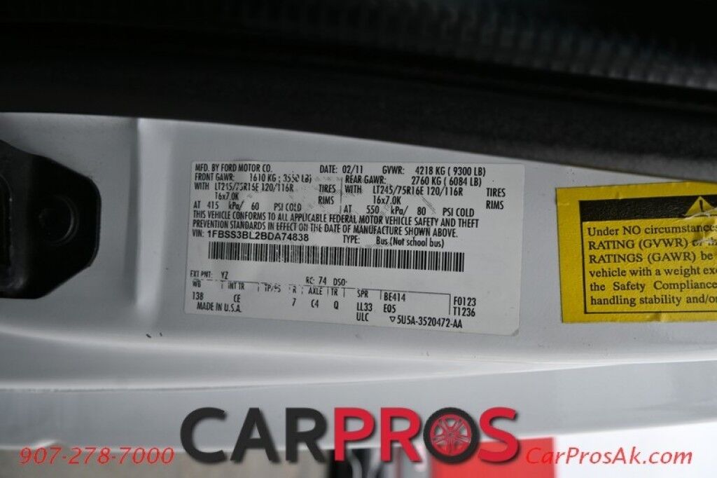 2011 Ford Econoline Wagon E350 XL - 5.4L V8 - Automatic - Quigley Conversion 4X4 - Auto Start - Seats 11 - Block Heater - Tow Package - Low Miles - 1 Owner Anchorage AK