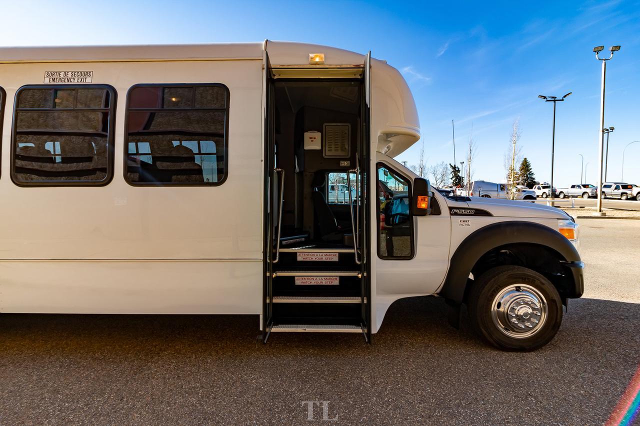 2011 Ford F-550 XL Diesel 28 Passenger Bus Bathroom PA System Red Deer AB