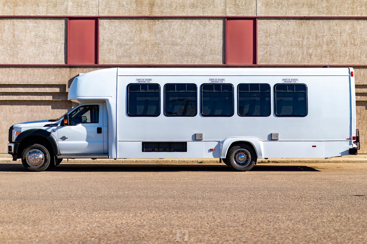 2011 Ford F-550 XL Diesel 28 Passenger Bus Bathroom PA System Red Deer AB