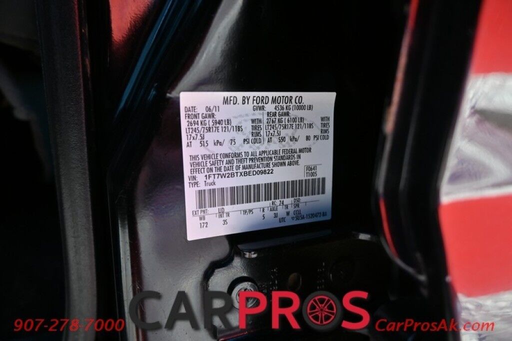 2011 Ford Super Duty F-250 SRW XLT - 4X4 - Crew Cab - 6.7L V8 Diesel - Keyless Entry - Power Windows & Locks - Rear View Camera - Camper Package - Snow Plow Package - Heavy Duty Alternator - Trailer Brake Controller - Trailer Tow Package - Electronic Shift on the Fly Anchorage AK