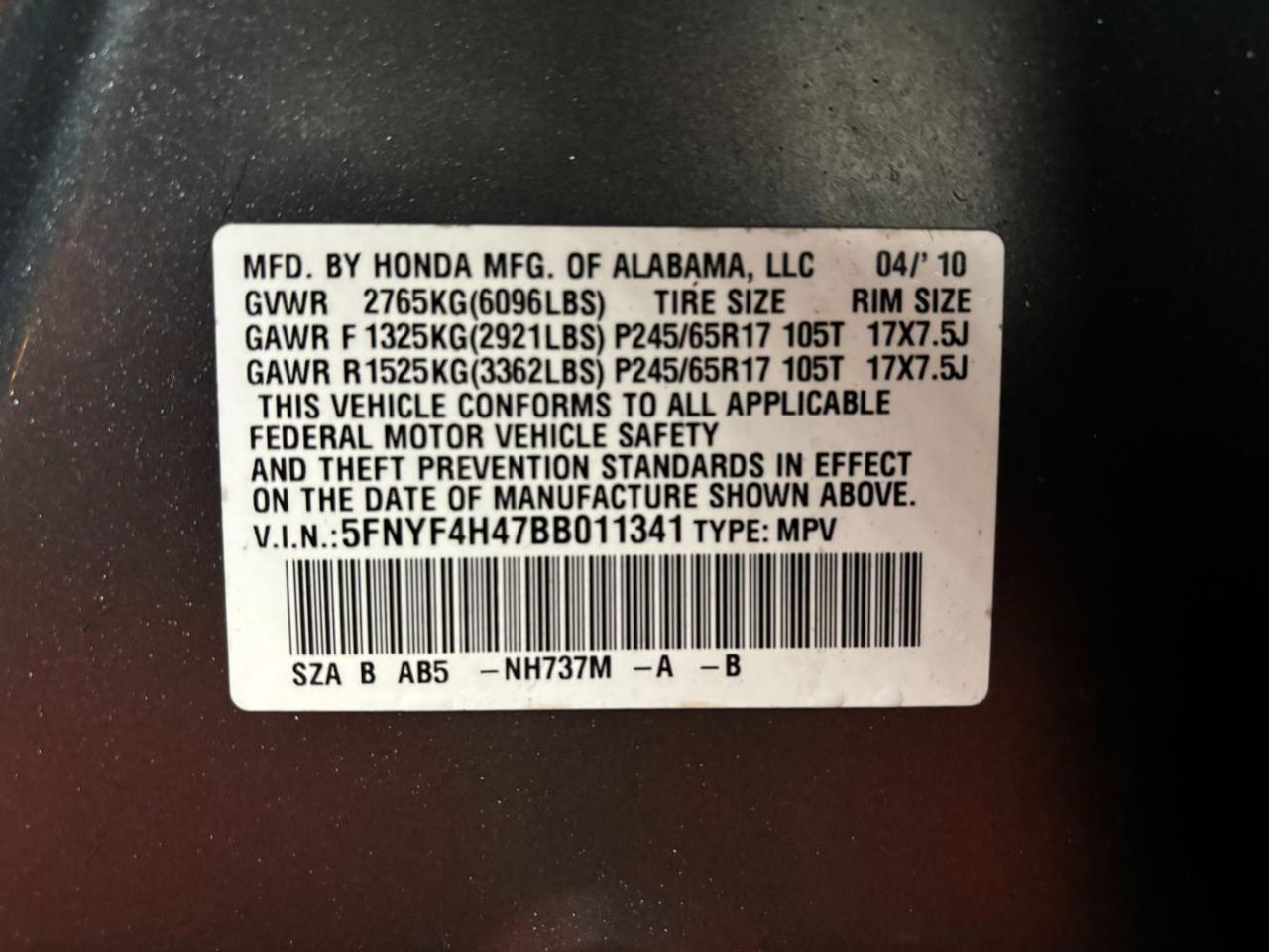 2011 Honda Pilot EX Franklin OH