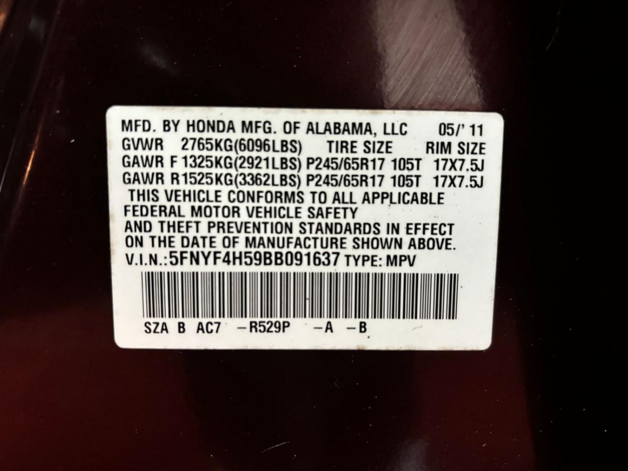 2011 Honda Pilot EX-L Franklin OH