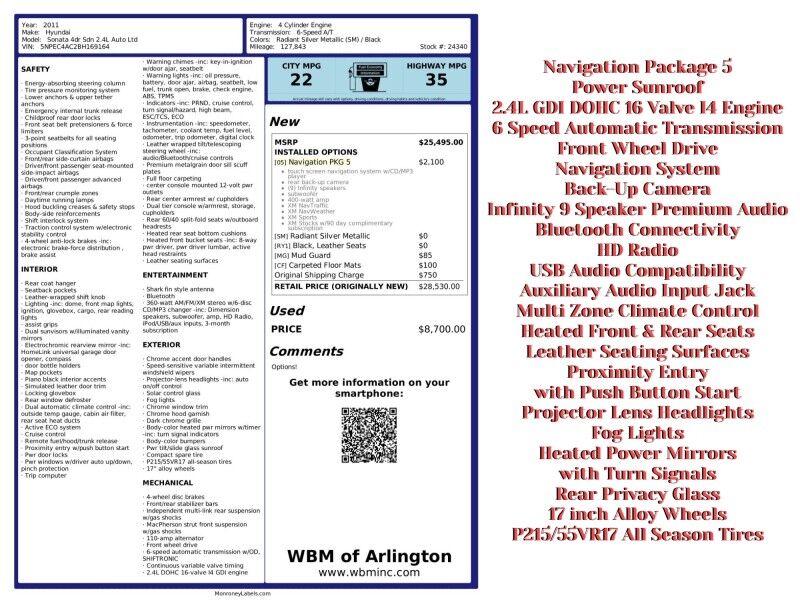 2011 Hyundai Sonata Limited FWD