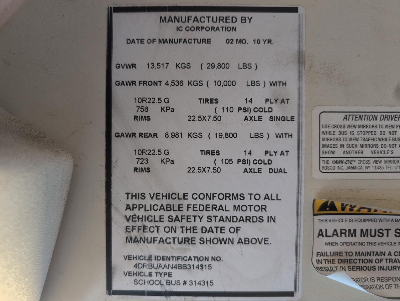 2011 IC INTERNATIONAL CE300 Johnstown NY