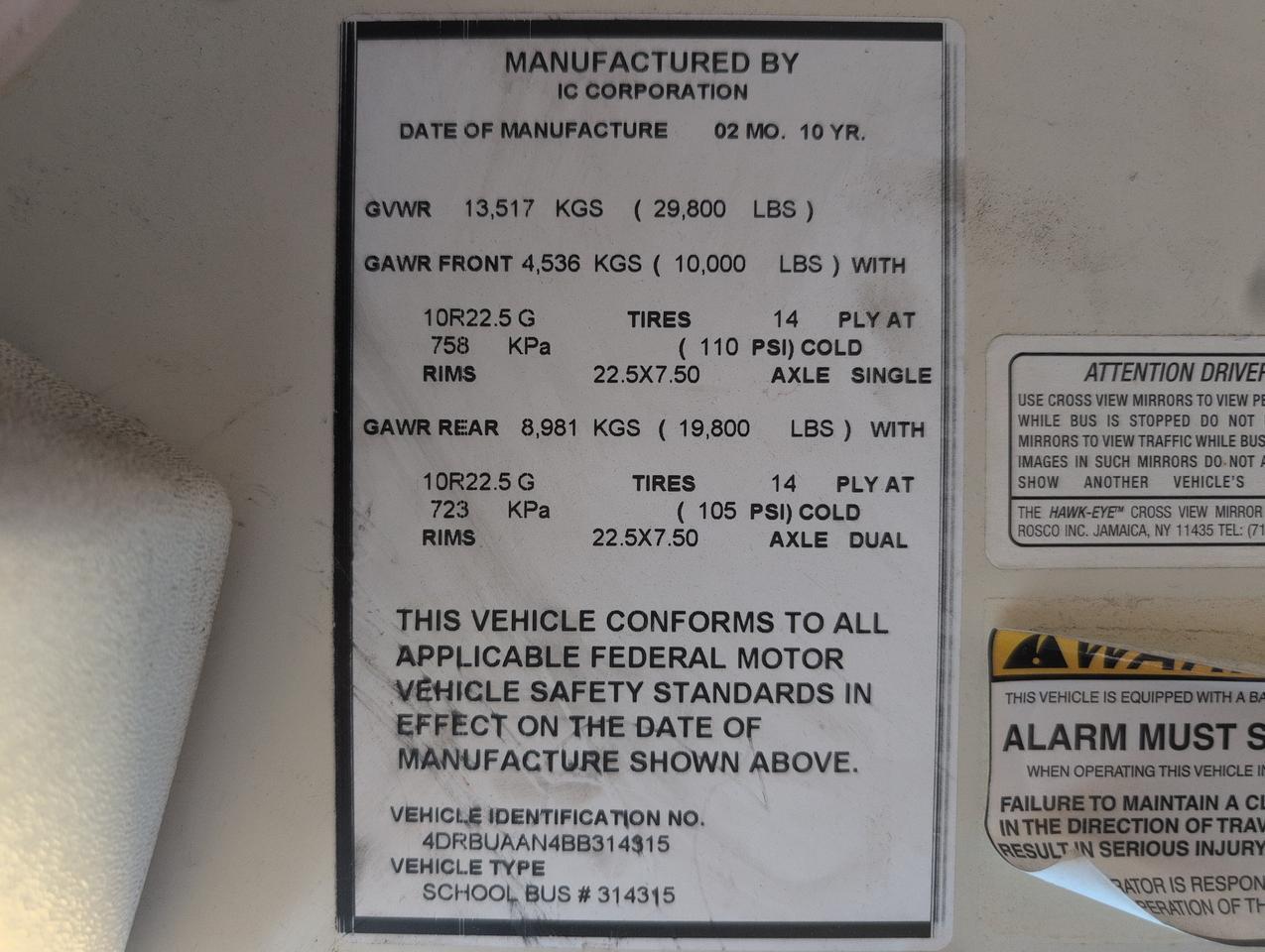 2011 IC INTERNATIONAL CE300 Johnstown NY