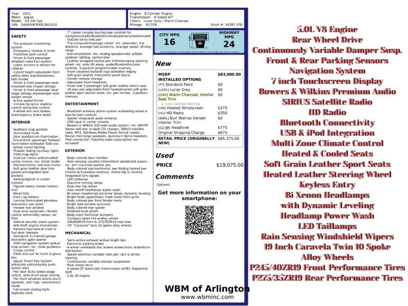 2011 Jaguar XK-Series XK Coupe RWD