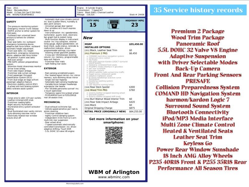 2011 Mercedes-Benz E-Class E 550 Coupe