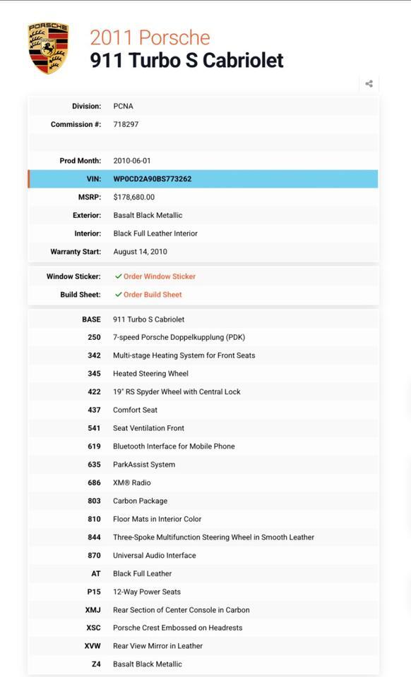 2011 Porsche 911 Turbo S